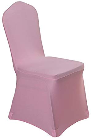 Spandex Dining Chair Cover Covers for Wedding Banquet (Light Pink)