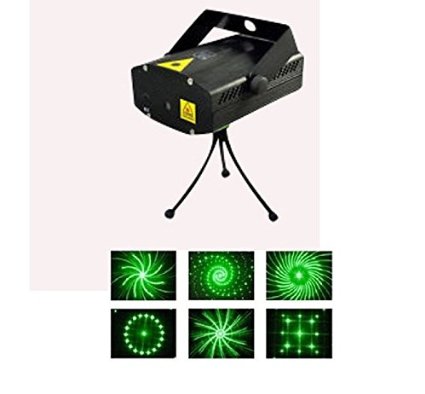 Lightahead LED Projector Strobe flash Holographic Disco party Lighting Light Mini Portable Voice-activated Version with tripod 6 Patterns