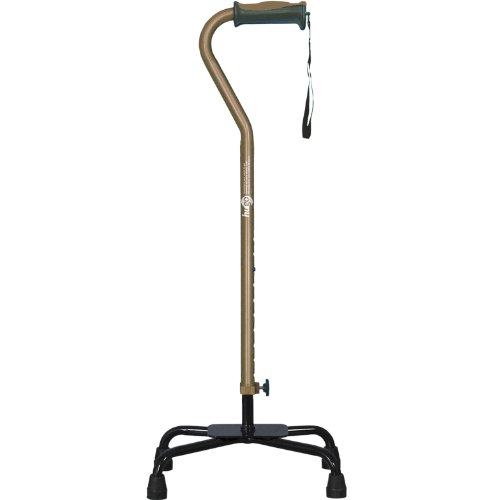 Hugo Mobility Adjustable Quad Cane for Right or Left Hand Use, Cocoa, Large Base