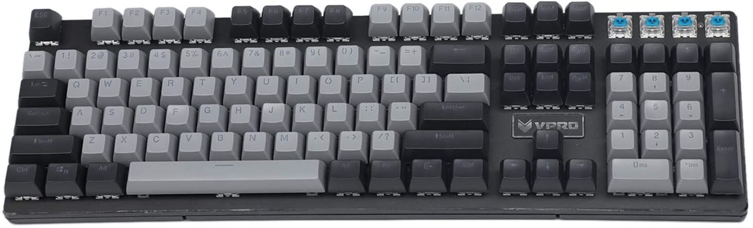 104 Key SA Profile Double Shot Shine Through PBT Ball Shape Keycaps Suitable for Standard MX 104 87 61 Keyboard (Black Gray Mixed)