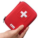 Complete Mini First Aid Kit 35 Unique Items  100 Pieces Best Content in Hard Case - Ideal for Injuries and Emergency - Perfect for Car  Home  Outdoor  Travel  Sports  Office  Medical Use red