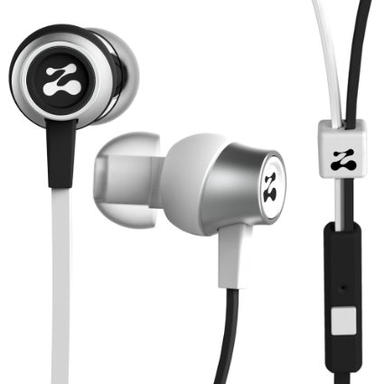 Zipbuds Slide Sport Earbuds with Mic - Black and White