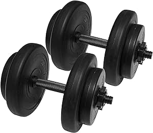 Signature Fitness Adjustable Vinyl Dumbbell Set, 40 lbs Pair, 20 lbs Each