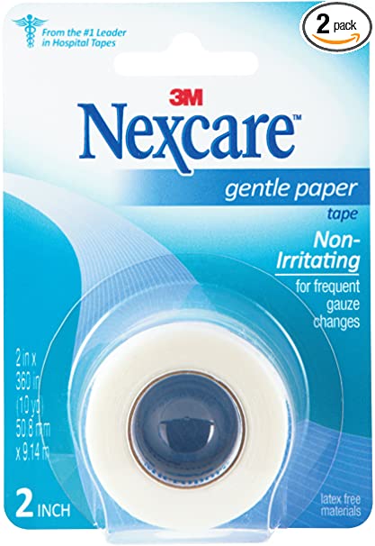 Nexcare Gentle Paper First Aid Tape, 2 Inches X 10 Yards, 0.1 Pound (Pack of 2)