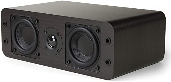 Micca OoO Center Channel Bookshelf Speaker with 3-Inch Woofers and Silk Tweeter (Dark Walnut, Each)