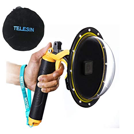 TELESIN 6''Dome Port Camera Lens Transparent Cover for GoPro Hero 6 Hero 5 Black HERO 2018, with Waterproof Housing Case Pistol Trigger Floating Hand Grip, Underwater Diving Photography Accessories