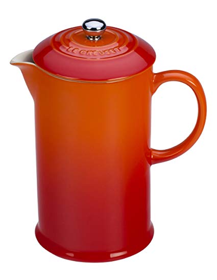 Le Creuset Stoneware 27-Ounce French Press, Flame