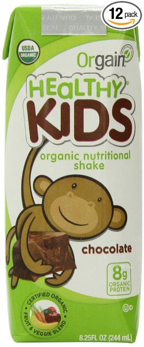 Orgain Healthy Kids Organic Nutritional Shake, Chocolate, 8.25 Ounce (Pack of 12)