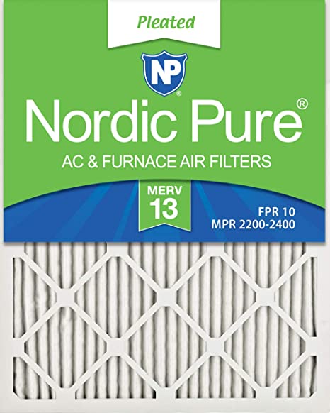 Nordic Pure 16x18x1 Exact MERV 13 Pleated AC Furnace Air Filters 1 Pack