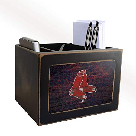 Fan Creations MLB Boston Red Sox Distressed Team Logo Desktop Organizer with Color