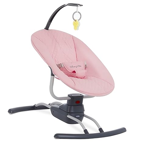 Dream On Me Comfort Me Baby Swing in Dusty Pink with Music and Vibration, 3 Speed Compact Portable Infant Swing and Remote Control, Portable Baby Swing for Indoor and Outdoor