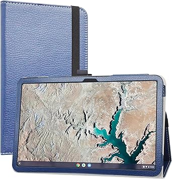 LiuShan Compatible with Nokia T20 Case,PU Leather Slim Folding Stand Cover for 10.4" Nokia T20 Tablet (Not Fit Other Tablet),Blue