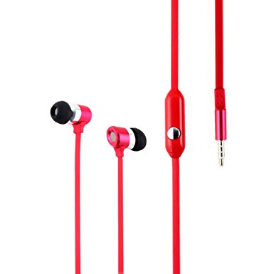 HAITRAL 3.5mm In-Ear Earbud Earphone Headset Headphone For iPhone iPod Samsung Phone MP3 (Red)