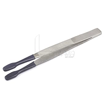 LAJA Imports Tweezers Rubber Coated PVC Soft Non MARRING Flat Tips LAB Hobby Bead Craft Tools