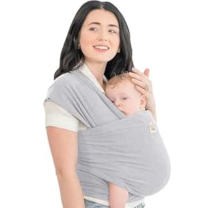 KeaBabies Baby Wrap Carrier - All in 1 Original Breathable Baby Sling, Lightweight,Hands Free Baby Carrier Sling, Baby Carrier Wrap, Baby Carriers for Newborn, Infant,Baby Wraps Carrier (Ash Gray)