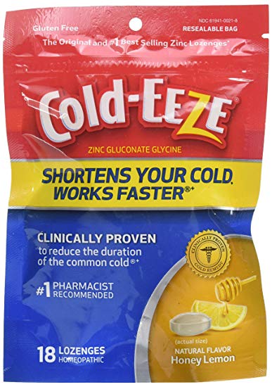 Cold-Eeze Homeopathic, Cold Drop Lozenges, All Natural Honey Lemon - 18 ea