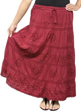 Full Length Womens Ethnic Peasant Bohemian Gypsy Skirt 30 COLORS