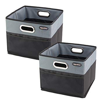 High Road CargoCube Trunk and Car Organizer Bins with Leakproof Lining - Set of 2 (Black)