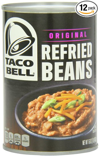 Taco Bell Refried Beans Can, Original, 16 Ounce (Pack of 12)  -Packaging may vary