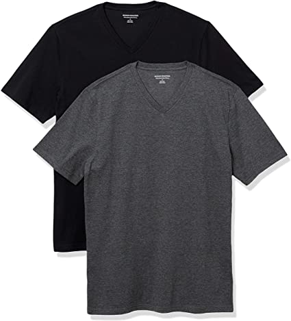 Amazon Essentials Mens 2-Pack Slim-Fit Short-Sleeve V-Neck T-Shirt