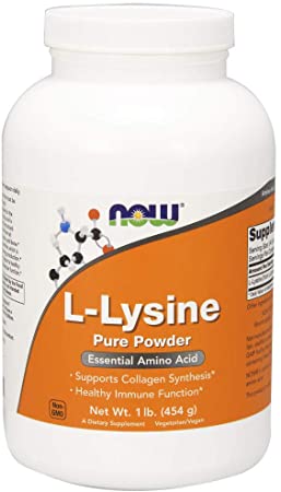 NOW Supplements, L-Lysine (L-Lysine Hydrochloride) Powder, Supports Collagen Synthesis*, Amino Acid, 1-Pound