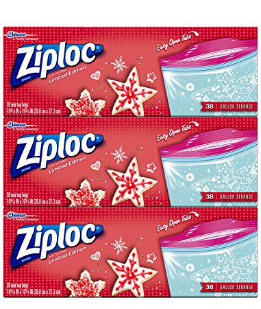 Ziploc Limited Edition Holiday Storage Bags, Gallon, 114 Count