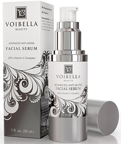 Voibella Advanced Anti-Aging Vitamin C Facial Serum - Best Natural Anti-Wrinkle Face Serum For Women: Hydrating, Smoothing, Tightening, Firming, Pore Min & Anti Blemish (BONUS E-Book & Consultation)