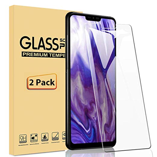 Halnziye [2 Pack] Screen Protector for LG G8 ThinQ, [3D Full Coverage] [Case Friendly] [Bubble Free] 9H Tempered Glass Screen Protector Guard Cover Film for LG G8 ThinQ - Clear