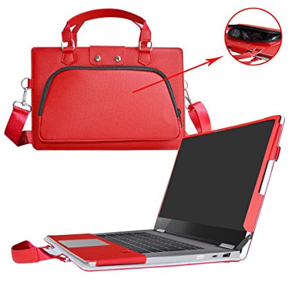 YOGA 720 15 Case,2 in 1 Accurately Designed Protective PU Leather Cover   Portable Carrying Bag For 15.6" Lenovo YOGA 720 15 720-15ikb Series Laptop(Not fit Yoga 710/Yoga 720 13.3 & 12.5),Red