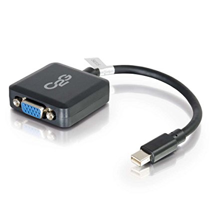 C2G/Cables To Go 54315 8in Mini DisplayPort to VGA Adapter Converter – Male to Female Active Black