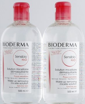 Bioderma H2O Micelle Solution 2 x 500ml (French packaging: Créaline, English packaging: Sensibio)