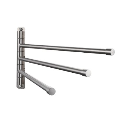 KES Bathroom Swing Arm Towel Bars 3-Arm Wall Mount Swing Out Towel Shelf, Brushed SUS304 Stainless Steel, A2102S3-2
