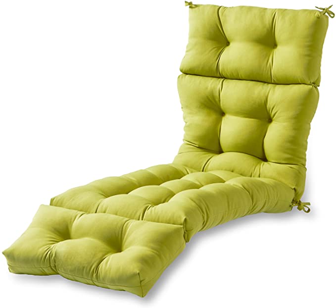 Greendale Home Fashions AZ4804-KIWI Lime 72 x 22-inch Outdoor Chaise Lounge Cushion