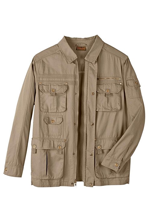 Boulder Creek Men's Big & Tall Cargo Pocket Twill Jacket