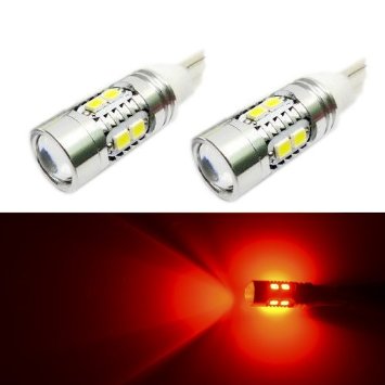 JDM ASTAR Super Bright AX-2835 Chipsets 161 168 194 912 921 T10/T15 LED Bulbs for Tail lights, Brilliant Red
