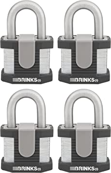 Brinks 672-50401 Commercial 50mm Laminated Steel Lock, 4-Pack