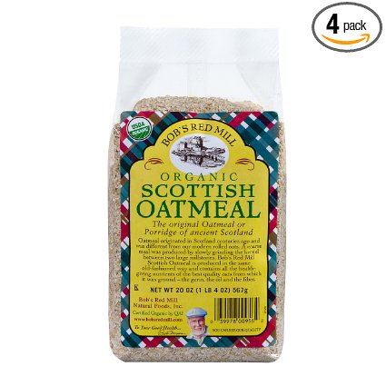 Bobs Red Mill Organic Scottish Oatmeal 20-Ounce Bags Pack of 4
