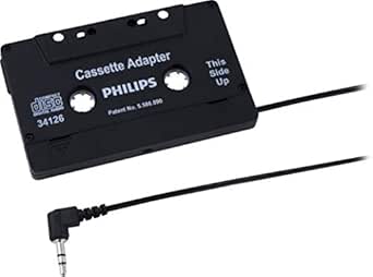 PHILIPS Universal Cassette Adapter with 3.5mm Audio Jack, Black