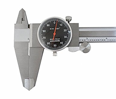 AccusizeTools - 12'' Dial Caliper x 0.001'' Stainless Steel Black Face in Fitted Box, #P920-B212
