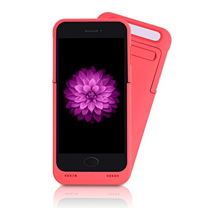 BSWHW Rechargeable Backup Power Cover 3500mah For 4.7" iPhone 6 with Built-in Kickstand,External Power Bank Case Backup Battery Charge Cover Portable Charging Case Cover protection case (Pink)