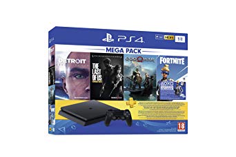 PS4 1TB Slim console (Free Games : Detroit /The Last of Us/God of War/Fortnight Voucher /PSN 3 Month Inside the Box