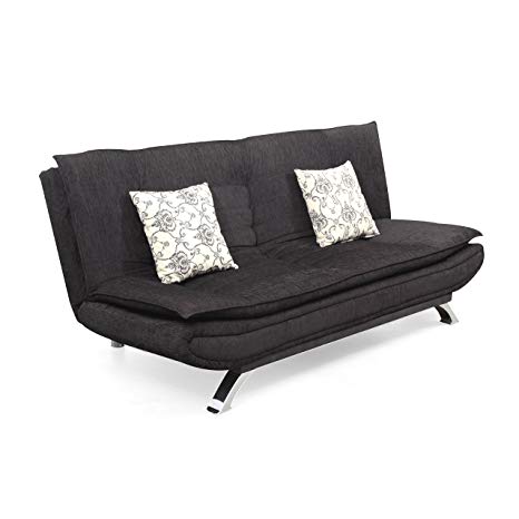 Forzza Vernon Three Seater Sofa cum Bed (Black)