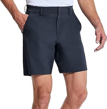 MIER Men's Stretch Golf Shorts 5 Pockets Quick Dry 8" Casual Dress Work Shorts with Active Waistband, Water Resistant