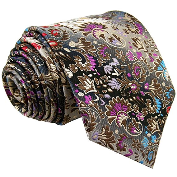 Shlax & Wing Extra Long Size Necktie Multicolor Floral Men's Tie Silk …