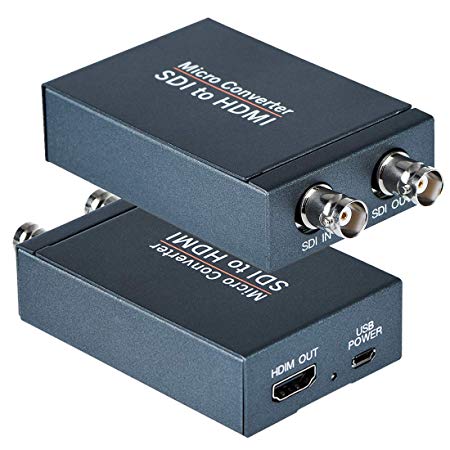 SDI to HDMI Converter Adapter Audio De-embedder/ 3G-SDI/HD-SDI/SD-SDI Auto Format Detection, Stereo Audio De-embedder, SDI Loopout