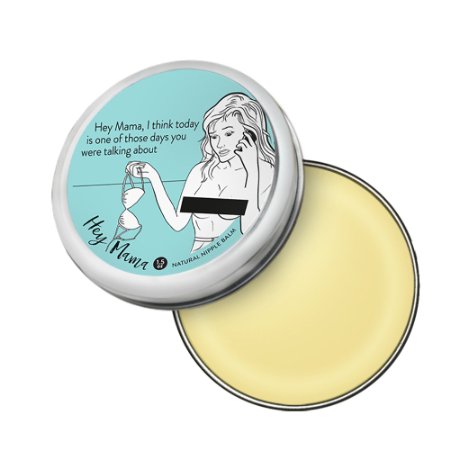 Hey Mama Nipple Cream All Natural Salve for Sore Cracked Nursing Nipples - 1.5 oz