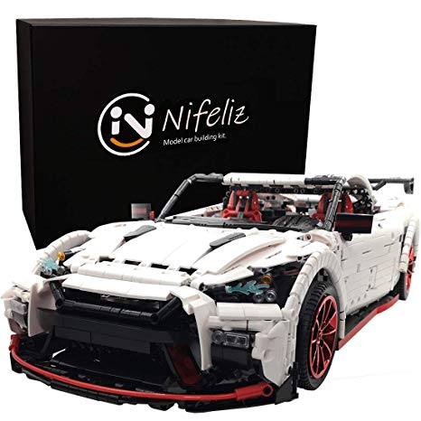 Nifeliz Racing Car GTRR MOC Building Blocks and Engineering Toy, Adult Collectible Model Cars Set to Build, 1:8 Scale Race Car Model (3408 Pcs)