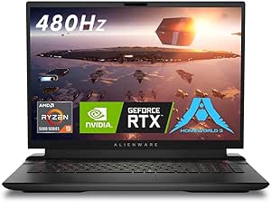 Alienware m18 AMD Gaming Laptop - 18-inch FHD  (1920 x 1200) 480Hz 3ms Display, AMD Ryzen 9-7845HX, 32GB DDR5 RAM, 1TB SSD, NVIDIA GeForce RTX 4080 GDDR6, 1-Year Premium Support - Dark Metallic Moon