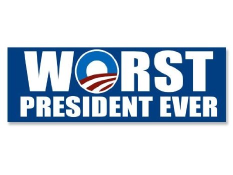 NOBAMA: Worst President Ever Sticker (anti obama decal)