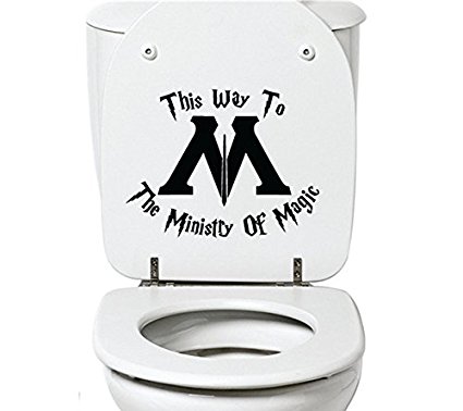 YINGKAI This Way to the Ministry of Magic Toilet Harry Potter Decal Sticker Vinyl Carving Decal Sticker for Toilet Decoration